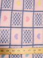 Checkered Hearts Pink Fleece Fabric