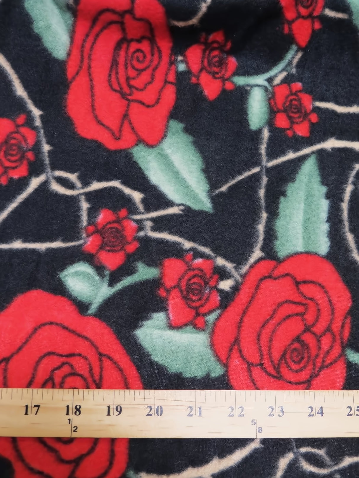 Printed Fleece Fabric Wicked Thorns And Roses