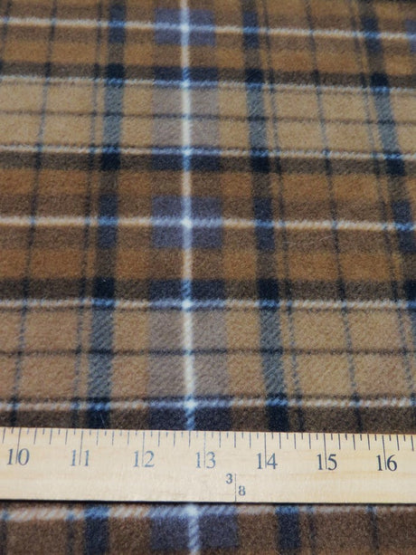 Western Tartan Plaid Fleece Printed Fabric