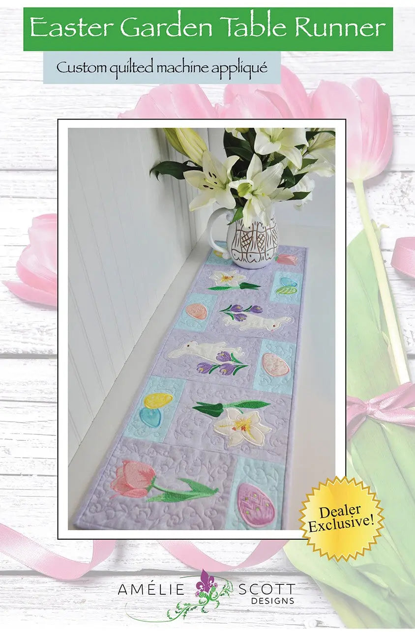 Easter Garden Table Runner Embroidery Pattern