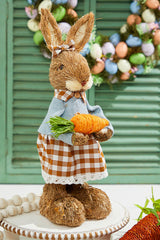 19" Brown Gingham Easter Bunny