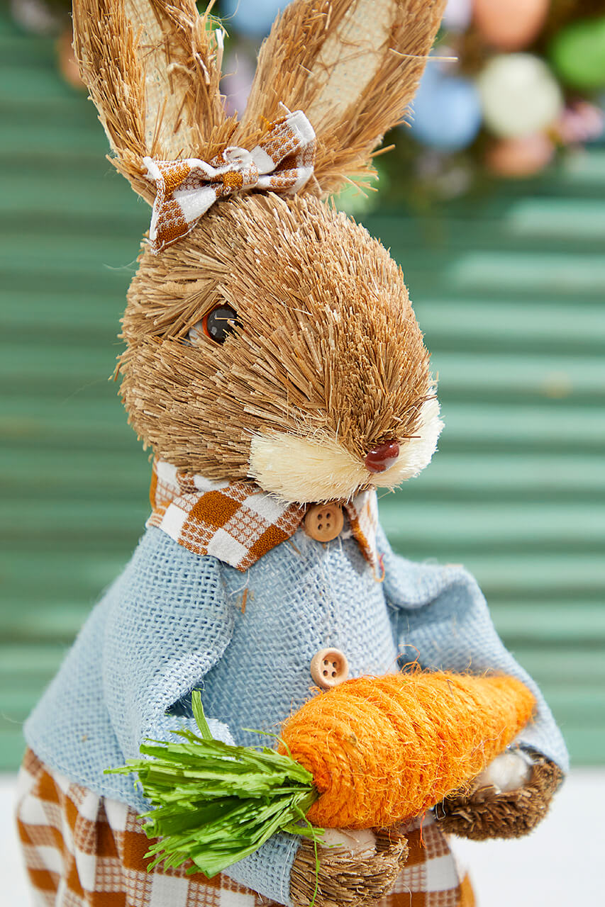 19" Brown Gingham Easter Bunny