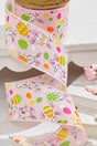 2.5" x 10 Yards Pink Bunny Eggs Ribbon