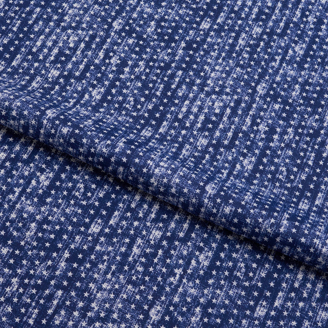 Printed Spandex Fabric Antique Denim Stars