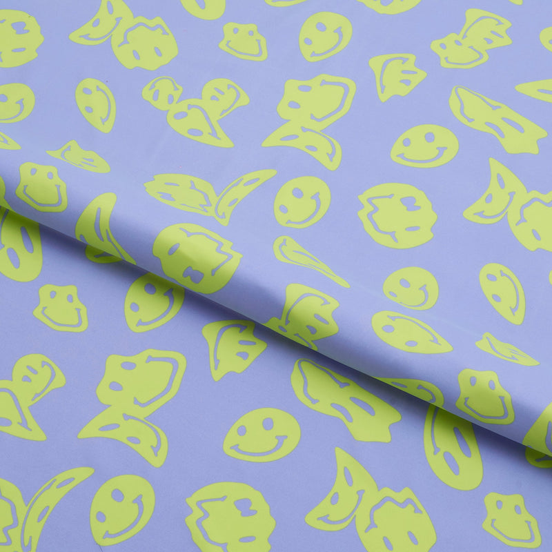 Printed Spandex Fabric Multicolor Smiley Face