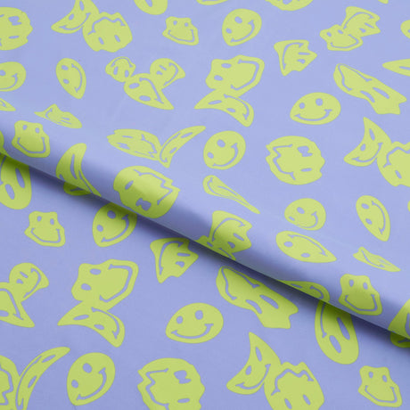 Printed Spandex Fabric Multicolor Smiley Face