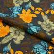 Printed Spandex Fabric Retro Flowers Multicolor