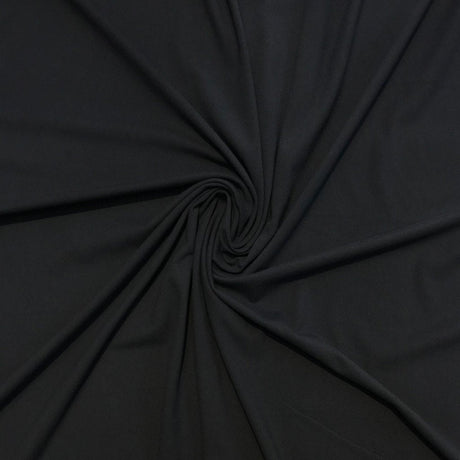 EcoFlex Recycled Polyester Spandex Fabric - Black, Concrete, Denim, 4-Way Stretch, Double-Brushed Compression Interlock, 57" Width (1 Yard)