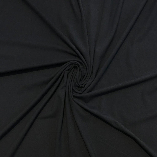 EcoFlex Recycled Polyester Spandex Fabric - Black, Concrete, Denim, 4-Way Stretch, Double-Brushed Compression Interlock, 57" Width (1 Yard)
