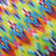 Electric Ikat Polyester Spandex Fabric - Chevron Print, Blue, Multicolor Options, 58/60" Width (1 Yard)
