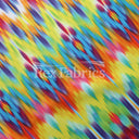 Electric Ikat Polyester Spandex Fabric - Chevron Print, Blue, Multicolor Options, 58/60" Width (1 Yard)