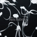 Electric Ink Reaction Polyester Spandex Fabric - Black/White Or Royal/White, Neon Jellyfish Print, 58/60" Width (1 Yard)
