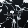 Electric Ink Reaction Polyester Spandex Fabric - Black/White Or Royal/White, Neon Jellyfish Print, 58/60" Width (1 Yard)