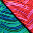 Electric Kool-Aid Polyester Spandex Fabric - Abstract Print, Blue/Green Or Pink/Red, Four-Way Stretch, 58/60" Width (1 Yard)