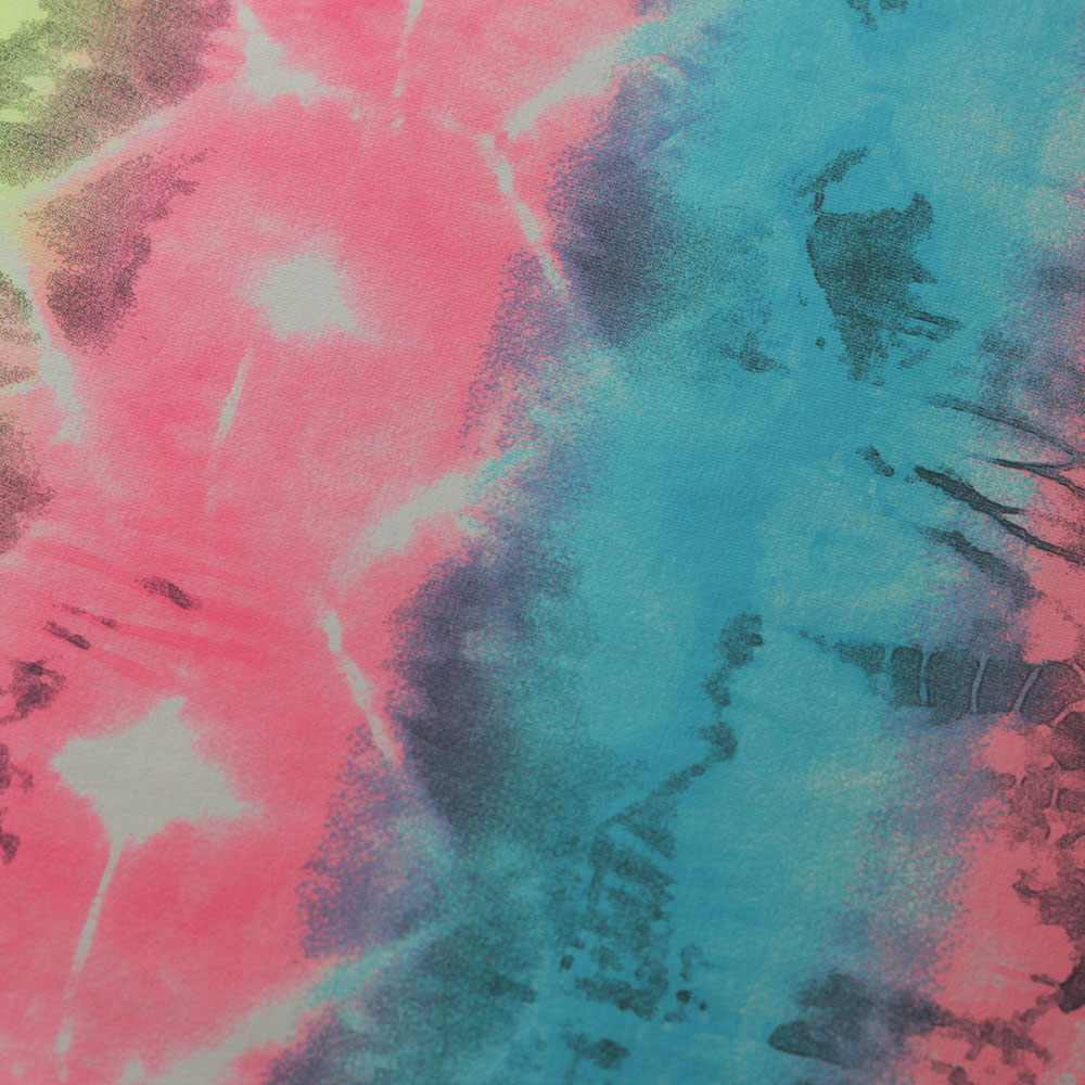 Electric Tie Dye Nylon Spandex Fabric - Pastel And Brite Tie-Dye Print, 58/60" Width, 320 GSM (1 Yard)