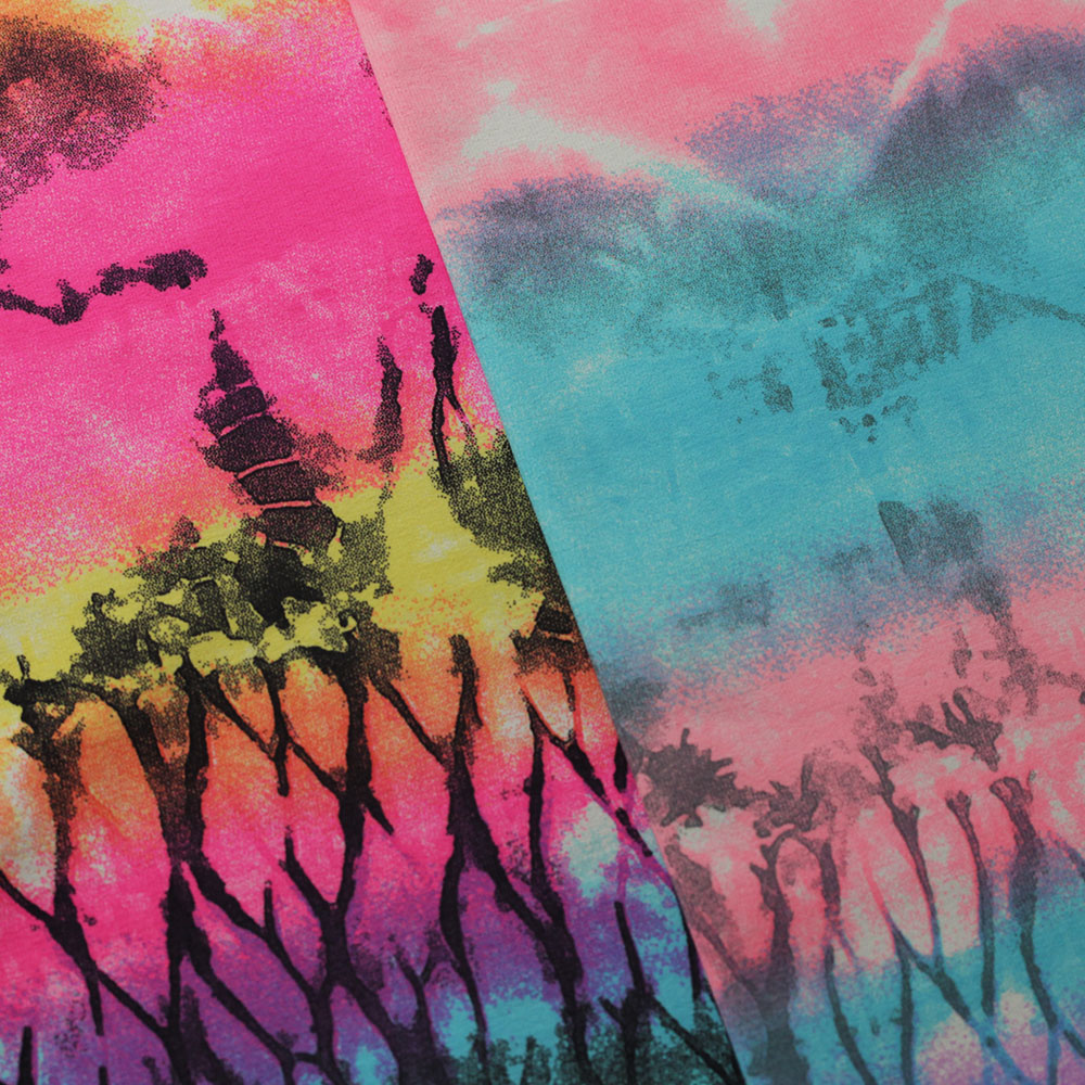 Electric Tie Dye Nylon Spandex Fabric - Pastel And Brite Tie-Dye Print, 58/60" Width, 320 GSM (1 Yard)