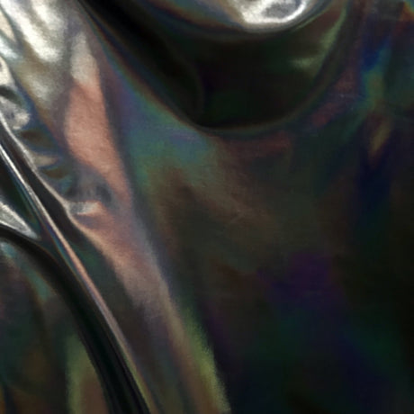 Electric Foiled Spandex Fabric - Holographic Foil, 4-Way Stretch, 55" Width (1 Yard)