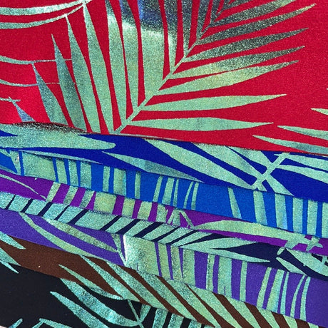 Foil Printed Spandex Palm Leaf