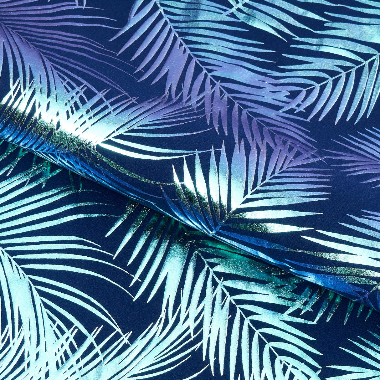 Foil Printed Spandex Palm Leaf