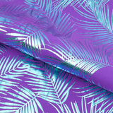 Foil Printed Spandex Palm Leaf