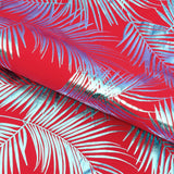 Foil Printed Spandex Palm Leaf