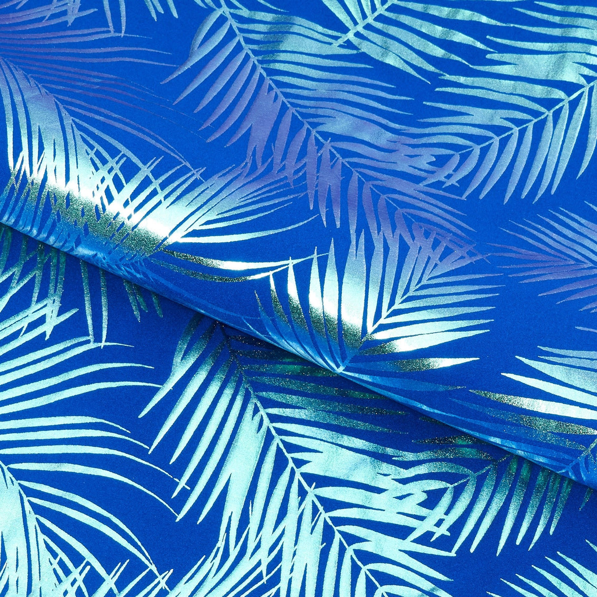 Foil Printed Spandex Palm Leaf