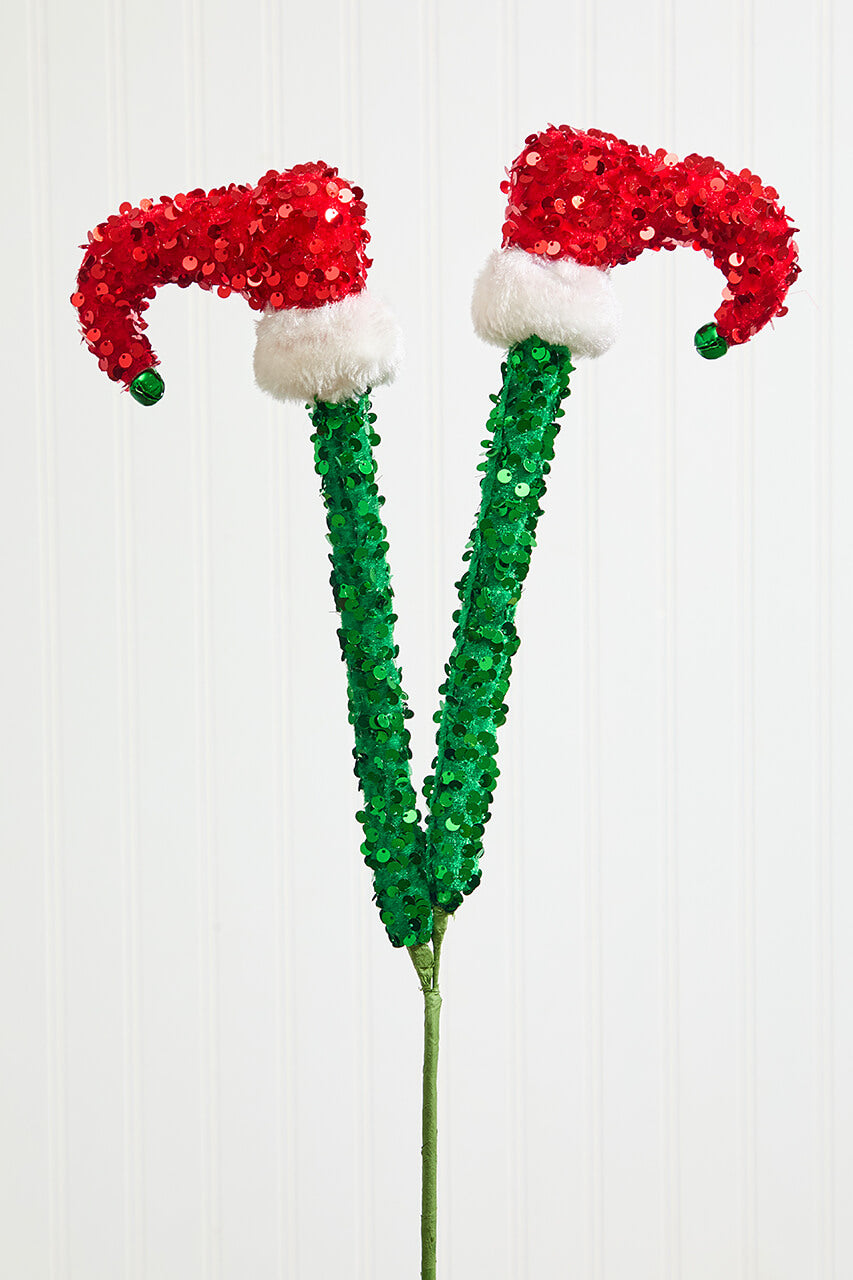 23" Sequin Elf Legs Spray