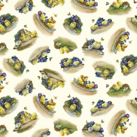 Fabric Panel Joyful Countryside Black Elizabeth's Studio