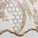 1 Yard Embroidered Beaded Lace Fabric with Sequins and Floral Pattern, 50/52" Wide, 100% Polyester