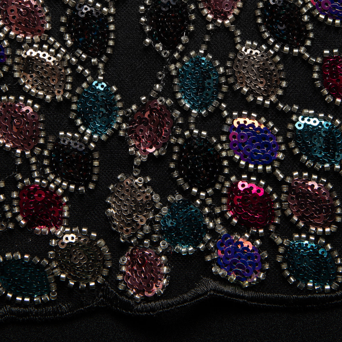 1 Yard 50/52" Wide Beaded & Sequined Lace Fabric Embroidered Polyester Mesh for Prom, Evening & Event Gowns