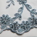 1 Yard 50/52" Wide Embroidered Beaded Sequined Lace Fabric with Genteel Floral Pattern Polyester