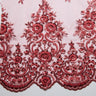 1 Yard Dazzling Embroidered Beaded Sequined Lace Fabric with Intricate Pattern 50/52" Wide