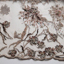 1 yarda de tela de encaje bordada con cuentas, lentejuelas y patrón floral, 50/52" de ancho, 100% poliéster