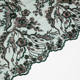 1 Yard Premium Floral Embroidered Lace with Beads & Sequins 50/52" Wide Polyester Mesh for Formalwear