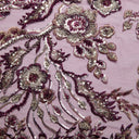 1 Yard Premium Floral Embroidered Lace with Beads & Sequins 50/52" Wide Polyester Mesh for Formalwear
