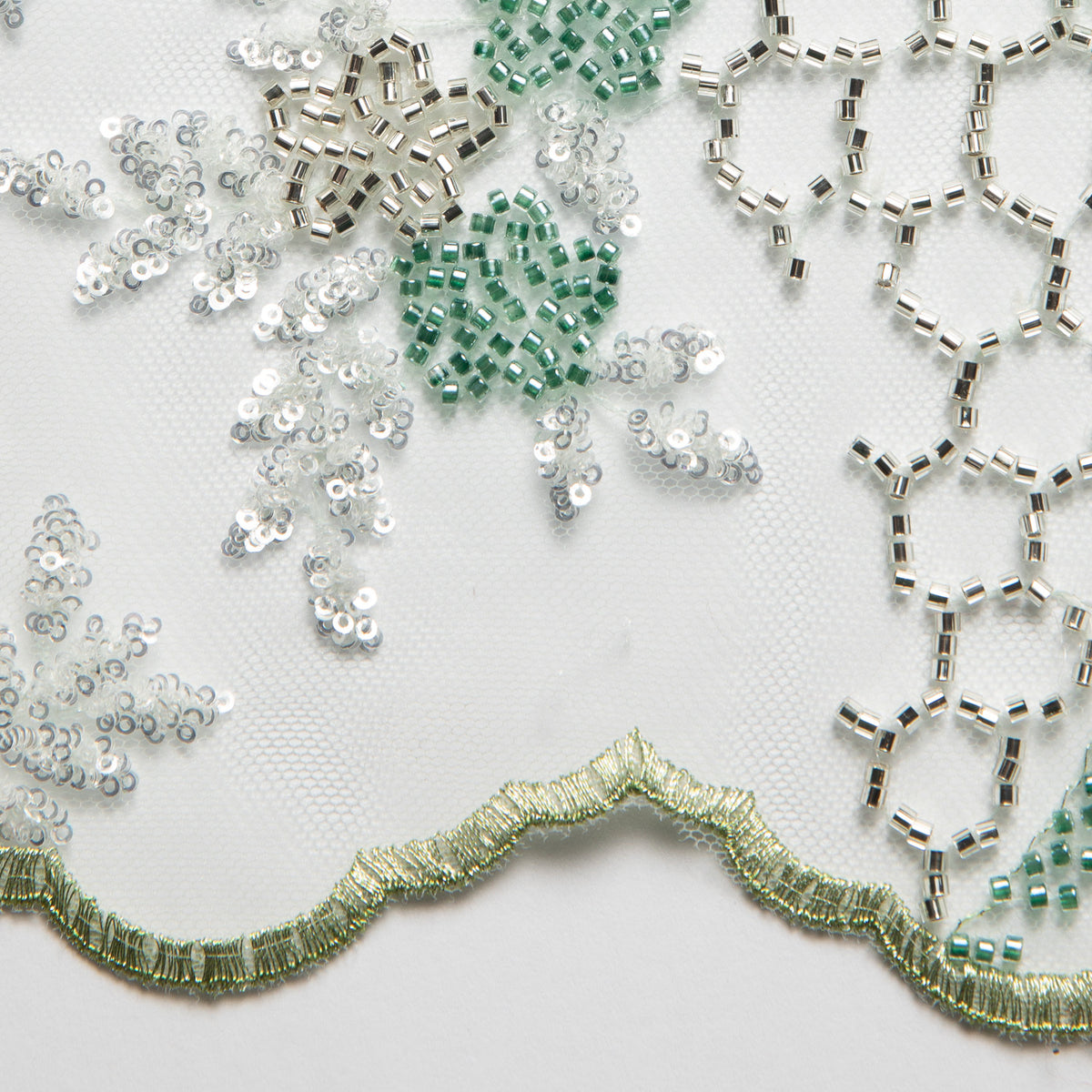 1 Yard Embroidered Beaded Lace Fabric with Sequins and Floral Pattern, 50/52" Wide, 100% Polyester