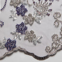 1 Yard Embroidered Beaded Lace Fabric with Sequins and Floral Pattern, 50/52" Wide, 100% Polyester