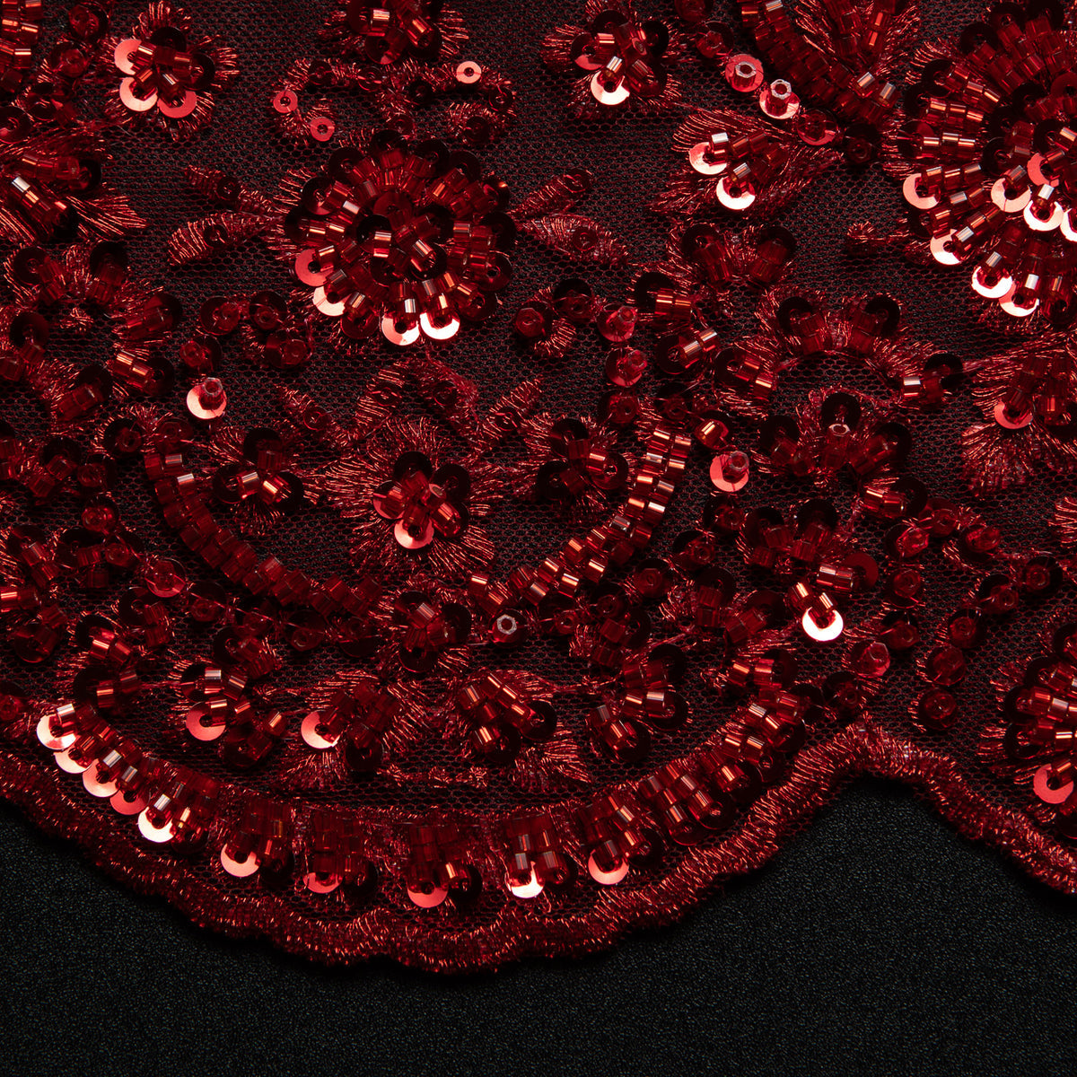 1 Yard Dazzling Embroidered Beaded Sequined Lace Fabric with Intricate Pattern 50/52" Wide