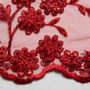1 Yard 50/52" Wide Embroidered Beaded Sequined Lace Fabric with Genteel Floral Pattern Polyester