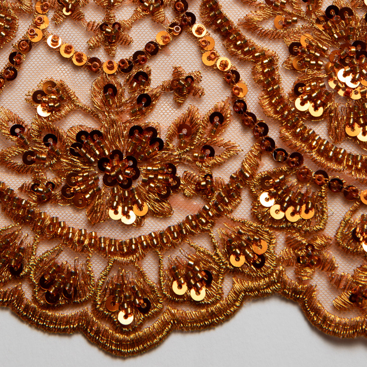 1 Yard Captivating Embroidered Beaded Sequined Lace Fabric with Intricate Pattern 50/52" Wide
