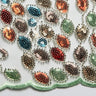 1 Yard Dazzling Polyester Embroidered Beaded Sequined Lace Fabric 50/52" Wide