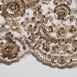 1 Yard Dazzling Embroidered Beaded Sequined Lace Fabric with Intricate Pattern 50/52" Wide