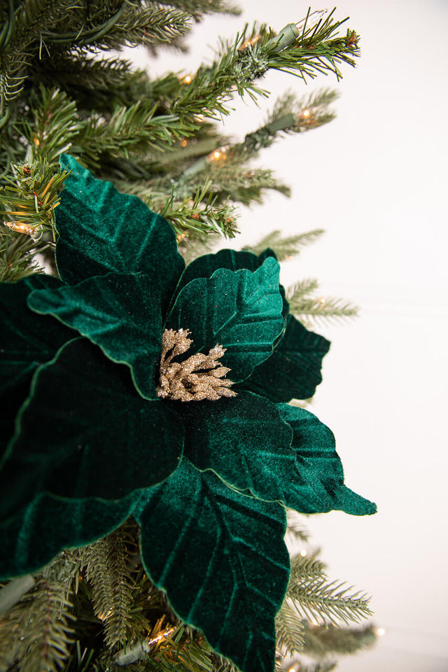 22” x 13" Dark Green Poinsettia Stem