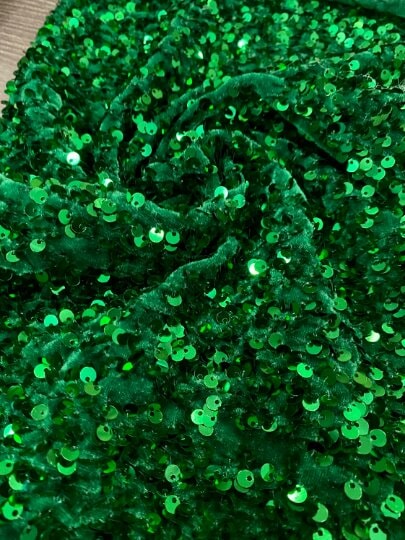 Sequin on Velvet Stretch Fabric