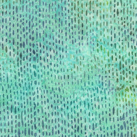 Cotton Batik Fabric Teal Aqua Rainfall 44/45"