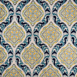 Embroidered Cotton Drapery Fabric Estelle Regal Crewel
