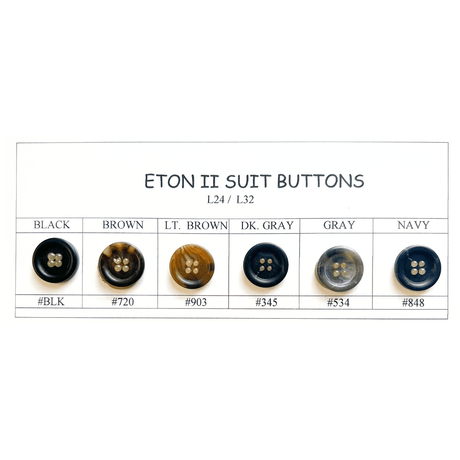 Eton Suit Buttons Horn Composite Fabric - Black, Brown, Dark Gray, Gray, Light Brown, Navy, Ligne 24, Ligne 32