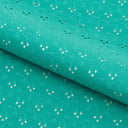 Eyelet Polyester Spandex Jacquard Fabric - Floral Pattern, 51" Width, 4-Way Stretch (1 Yard)