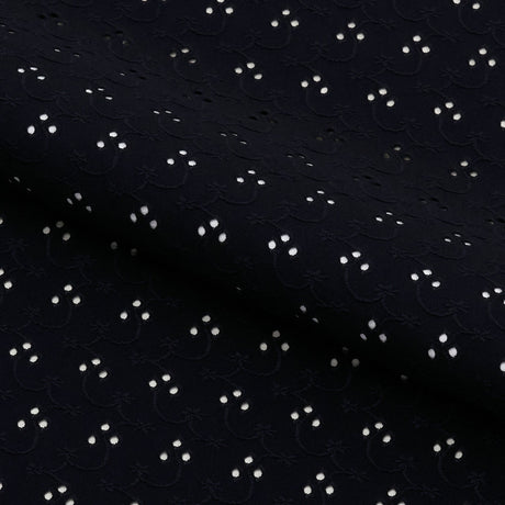 Eyelet Polyester Spandex Jacquard Fabric - Floral Pattern, 51" Width (1 Yard)