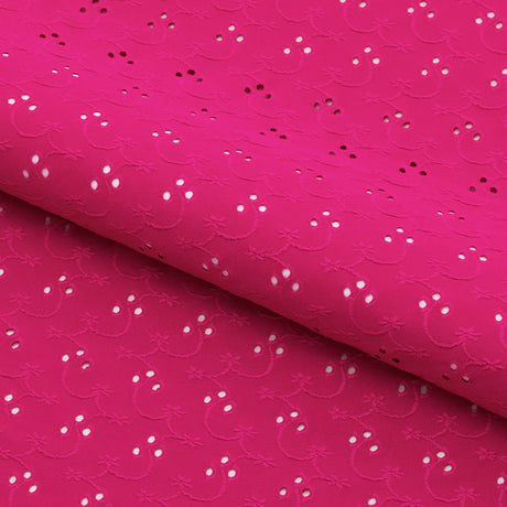 Eyelet Polyester Spandex Jacquard Fabric - Floral Pattern, 51" Width (1 Yard)